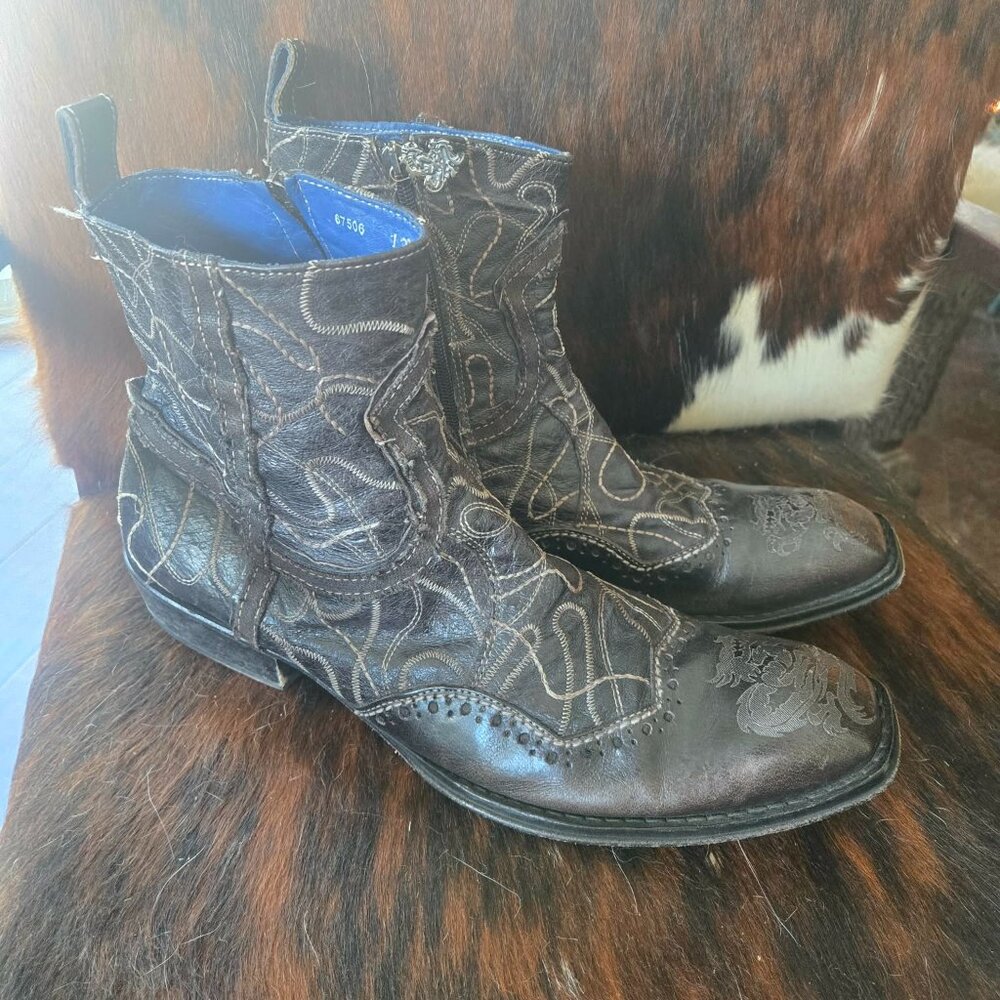Mark Nason Rock Lives Yero Cuoio DRAGON Ankle Boots MENS 12 Made in Italy